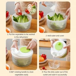 Multifunctional Household Manual Vegetable Dehydrator - Salad Spinner with Fruit, Lettuce Drain Basket | Home Kitchen Gadgets