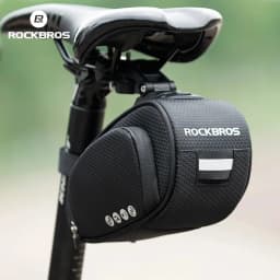 ROCKBROS Rainproof Bag Shockproof Bicycle Saddle Bag For Reflective Large Capacity Seat Post Tail Light Bag MTB Bike Accessories