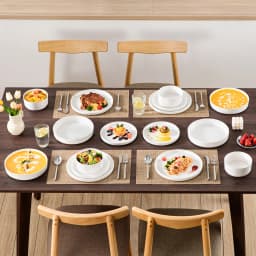 MALACASA 12/16/18/24 Piece Dinner Plates Sets Black Rim Half Standing Edge Dinnerware with 4/6PCS Dinner Plate/Dessert/Soup/Bowl