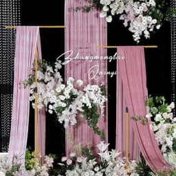 4Pcs 8FT Adjustable Backdrop Stand Wedding Draping Frame For Sheer Fabric Signs Party Birthday Banquet Decor Fabric Not Included