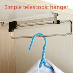 1pc Pull-Out Clothes Storage Rod Adjustable Foldable Metal Hanging Rail for Wardrobes Space-Saving Organizer Drying Racks
