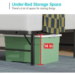 BestMassage Twin Metal Foldable Bed Frame Heavy Duty Steel Slats 6 Legs No Box Spring Easy Assembly Under-Bed Storage For Home