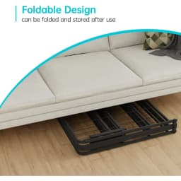 BestMassage Twin Metal Foldable Bed Frame Heavy Duty Steel Slats 6 Legs No Box Spring Easy Assembly Under-Bed Storage For Home