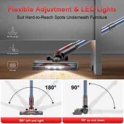 Honki Cordless Vacuum Cleaner 78KPA 45Mins 6*2200mAh Lightweight Stick Vacuum Cleaner for Home Hardwood Floor Carpet Pet Hair