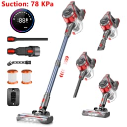 Honki Cordless Vacuum Cleaner 78KPA 45Mins 6*2200mAh Lightweight Stick Vacuum Cleaner for Home Hardwood Floor Carpet Pet Hair
