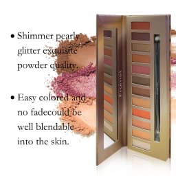 12-Color Eyeshadow Palette, Mirror Packaging, Pearlescent Shimmer, Stage Makeup Effect, Long-Lasting, Easy to Apply, Waterproof