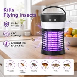 Bug Zapper Electric Solar Mosquito Killer 3000V Rechargeable Insect Fly Trap for Indoor & Outdoor