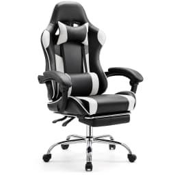 MCQ Gaming Chair Video Game Desk Ergonomic Office Chair with Footrest and Lumbar Support Height Adjustable with 360° Swivel
