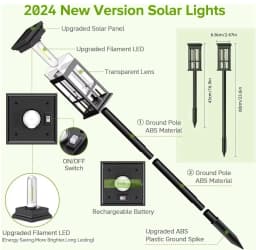 Solar Pathway Light Outdoor Solar Lamp Waterproof Landscape Lighting for Garden Yard Patio Walkway Driveway Camping Decor