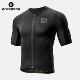 ROCKBROS Summer Cycling Short Sleeve Jersey Lightweight Quick Dry Breathable Sunscreen Jersey High Elastic Men Cycling Clothing