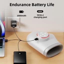 Portable Hand Massager with 1800mAh Battery 6 Massage Modes 5 Strength Levels Heating 3 Modes Vibration 2 Modes