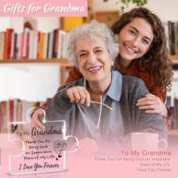 Celebrate Your Grandma with This Engraved Acrylic Puzzle Shape Plaque - Perfect Gifts for Christmas and Birthday