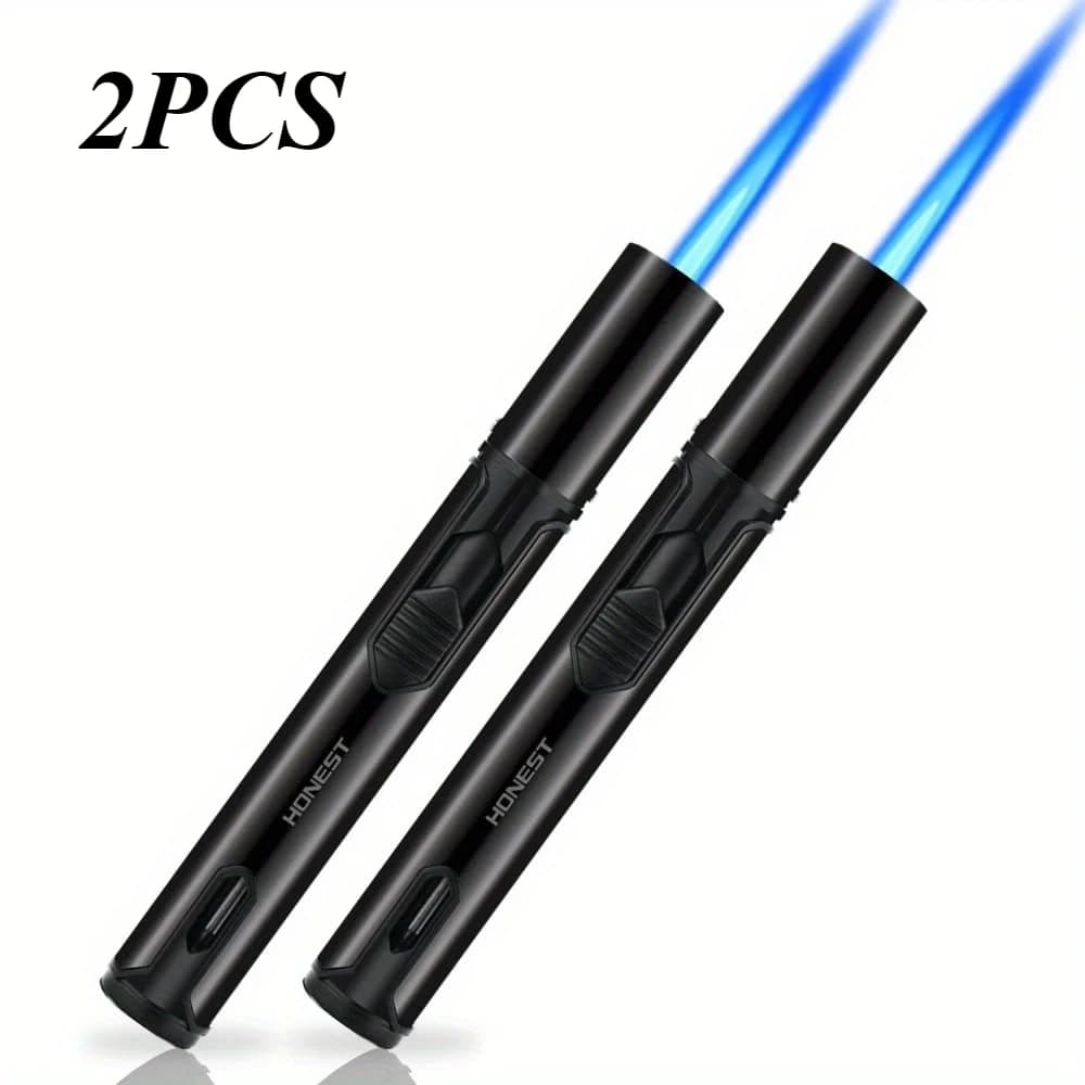 2/4PCS Butane Torch Lighters Windproof Long Jet Flame Refillable Pen Lighter Adjustable Flame for Candles Cooking BBQ Camping