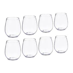 Clear Plastic Wine Glasses, 18.3 fl oz, 8 Pieces
