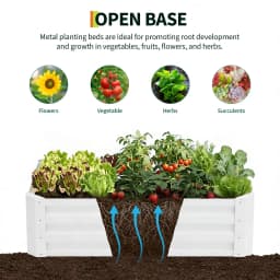 3-in-1 Raised Garden Bed 48"x36"x12" Galvanized Metal Planter Box Drip Irrigation Insect Net Shade Cloth Outdoor Vegetables