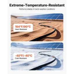 SucceBuy Solar Panel Wire 50 ft Black + 50 ft Red Kit / 65 ft Black + 65 ft Red Kit / 100 ft Black + 100 ft Red Kit PV Tinned Copper Wire for Outdoor Home Off-Grid Photovoltaic Systems Black and Red