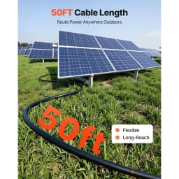 SucceBuy Solar Panel Wire 50 ft Black + 50 ft Red Kit / 65 ft Black + 65 ft Red Kit / 100 ft Black + 100 ft Red Kit PV Tinned Copper Wire for Outdoor Home Off-Grid Photovoltaic Systems Black and Red