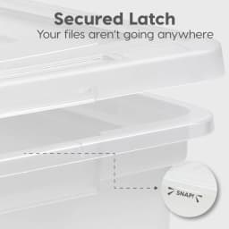 IRIS USA 4-Pack 35 Qt Clear Plastic File Box with Lid, Stackable Nestable Document Storage Organizer, BPA-Free Portable File Bin