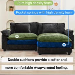 86" Modular Sectional Sofa, Comfy Cloud Couch Sectional Sofa with Ottoman, Chenille Sofa Sleeper Deep Seat Sofa, Customized
