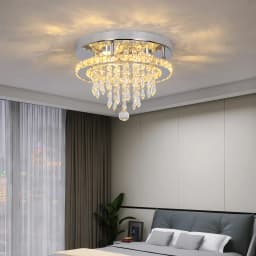 GreeLustr Modern K9 Crystal Chandelier Led For Dining Room Stainless Steel Ceiling Lamp Light Fixture Kitchen Lustres Luminaire