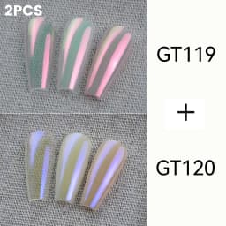 YOKEFELLOW GleamTap Cushion Aurora Chrome Nail Powder 6 Color Mermaid Aurora Effect Nail Art Glitter Decoration for Home DIY Salon Manicure GT117-GT122