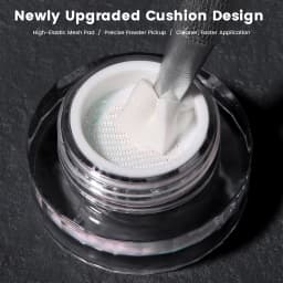 YOKEFELLOW GleamTap Cushion Aurora Chrome Nail Powder 6 Color Mermaid Aurora Effect Nail Art Glitter Decoration for Home DIY Salon Manicure GT117-GT122