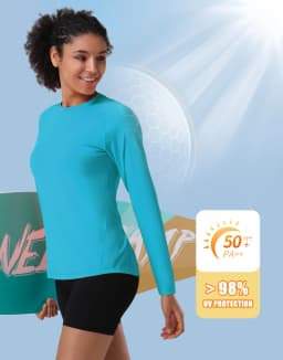 Pioneer Camp Hiking Long Sleeve T-shirt Rash Guard for Women Sun Shirts UPF 50+ SPF UV Protection Workout Tops Running Quick Dry