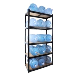5-Tier Black Metal Storage Shelf 2000LBS Heavy Duty Garage Reptile Cage Organizer 35.5W×15.8D×71H Home Office Use