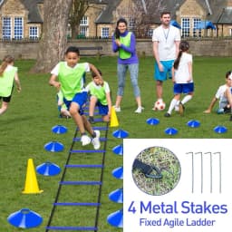 Speed Agility Training Set,Includes 12 Rung 20ft Adjustable Agility Ladder,12 Sports Cones,4 Steel Stakes,1 Resistance Parachute