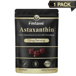 Fmlave Premium Astaxanthin 12mg, Natural Antioxidant Supplement for Eye, Joint, Skin Health,Microalgae Source, 120 Softgels