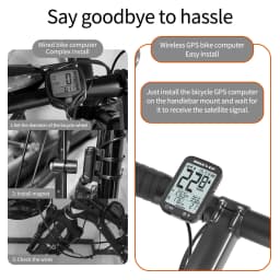 BIKEVEE Rechargeable GPS Wireless Bike Cycling Computer Waterproof USB-C Wireless Bicycle Speedometer Odometer Stopwatch with Auto Backlight Altitude Gradient Speed Mileage Riding Accessories
