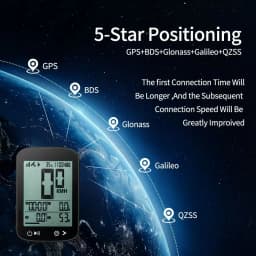 BIKEVEE Rechargeable GPS Wireless Bike Cycling Computer Waterproof USB-C Wireless Bicycle Speedometer Odometer Stopwatch with Auto Backlight Altitude Gradient Speed Mileage Riding Accessories