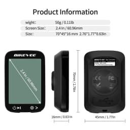 BIKEVEE Rechargeable GPS Wireless Bike Cycling Computer Waterproof USB-C Wireless Bicycle Speedometer Odometer Stopwatch with Auto Backlight Altitude Gradient Speed Mileage Riding Accessories