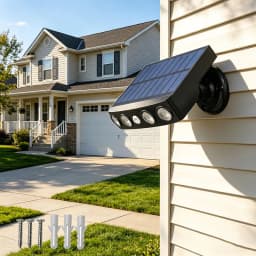 3000W Solar Powered Outdoor Wall Light Motion Sensor Security Lights 4 LED Bulbs 3 Modes Night Work Lamp for Patio Garden Porch Fence Corridor Balcony