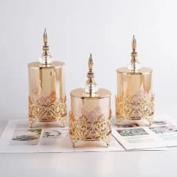 European Luxury Crystal Transparent Glass Decorative Jar Relief Storage Jewelry Box Cotton Candy Jar Creative Home Decoration