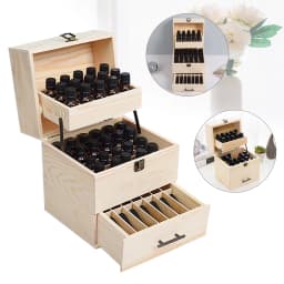 Wood Essential Oil Box 59 Grid Wood Essential Oil Box Essential Oil Packaging Box High Quality 3 Layer Essential Oil Box