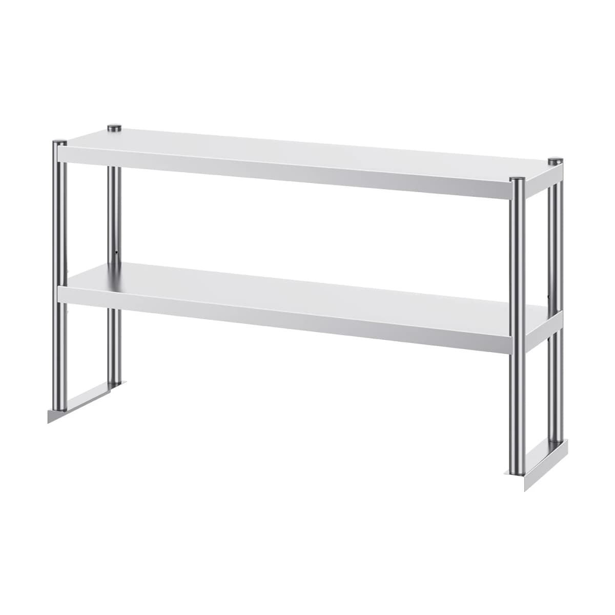 SucceBuy Stainless Steel kitchen worktable Overshelf with Height Adjustable Overshelf Prep Work Table for Kitchen Restaurant
