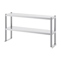 SucceBuy Stainless Steel kitchen worktable Overshelf with Height Adjustable Overshelf Prep Work Table for Kitchen Restaurant