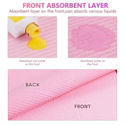 Makartt Disposable Nail Mats: 50Pcs Pink Fordable Nail Paper Towels for Table Acrylic Nail Practice Sheet 3 Ply Waterproof Nail