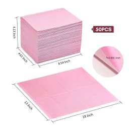 Makartt Disposable Nail Mats: 50Pcs Pink Fordable Nail Paper Towels for Table Acrylic Nail Practice Sheet 3 Ply Waterproof Nail