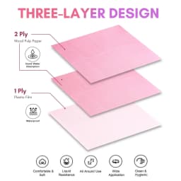 Makartt Disposable Nail Mats: 50Pcs Pink Fordable Nail Paper Towels for Table Acrylic Nail Practice Sheet 3 Ply Waterproof Nail