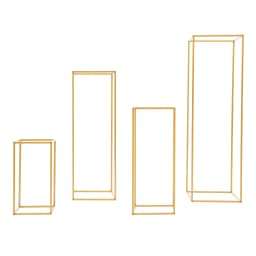 4Pcs Wedding Flower Stand Set Gold Metal Column Rack Party Decor Balloon Display Holder Centerpiece Vase Pillar 40+60+80+100cm
