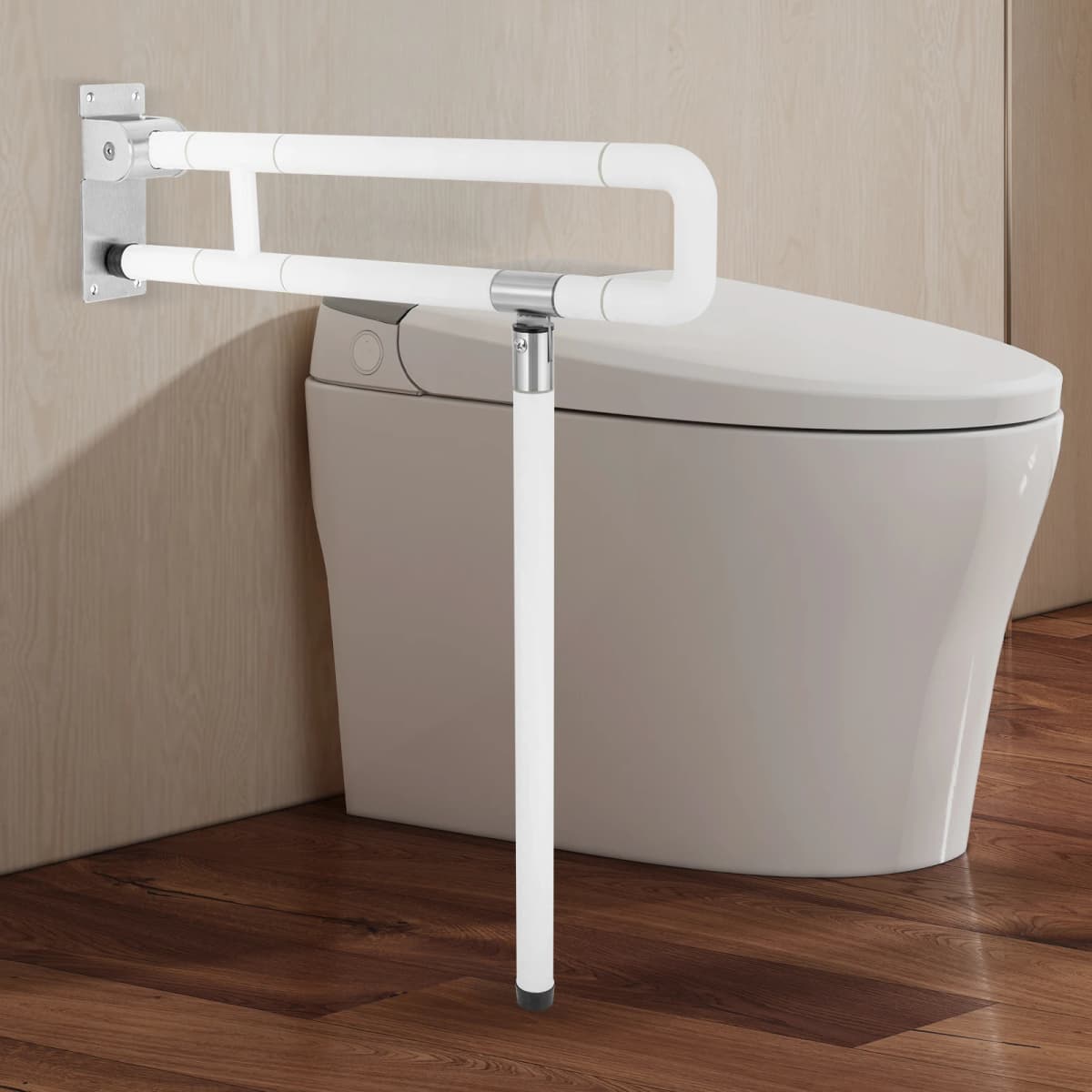 Toilet Grab Bar,Handicap Grab Bars,Foldable Drop down Toilet Rails,Seat Support Aid Assist Rail,Non-slip Toilet Bar