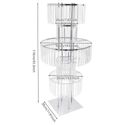 5 Tiers Crystal Flower Stand Gold/Silver 43.3 Inch Height Display Rack Aisle Guide Table Decoration Wedding Centerpiece Stand for Party Birthday Coffee Shop