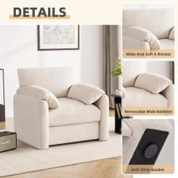 Chenille Oversized Armchair, 38.6" Wide Accent Chairs for Living Room & Bedroom Modern Lounge Chair, Customized