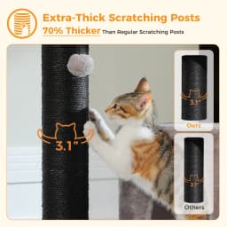 Large Cat Tree with Thick Scratching Posts Large Condo Hammock Heavy Duty Cat Tower for Big Adult Cats Plush Cat Furniture Toys
