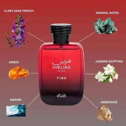 Hawas Fire Eau De Parfum Spray 100ml (3.4oz) - Bold and Long-Lasting Arabic Perfume with Fiery Essenc.e