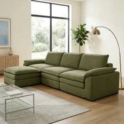 Modern Cloud Modular Sofa Set, Soft Thick Memory Foam, Frameless Couch with Pillows, Easy Assembly for Living Room Bedroom