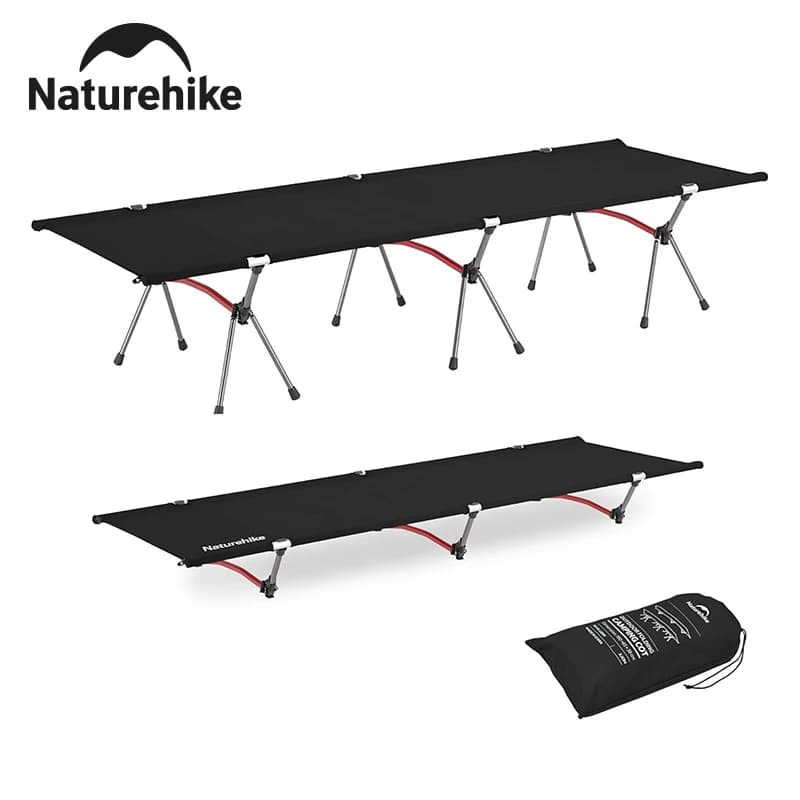 Naturehike Folding Camping Cot Height Adjustable Ultralight Backpacking Cot Portable Outdoor Travel Camping Bed Tent Bed