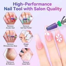 Makartt 5-in-1 Nail Drill Bits - 3/32" Shank Tungsten Carbide Tapered Bit for Fast Removal of Acrylic Nails, Hard Gel & Cuticles
